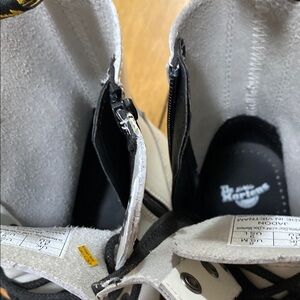Dr. Martens Cream and Black Boots